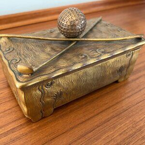 1920's Jennings Brothers Brass Golf Themed Cigar Box